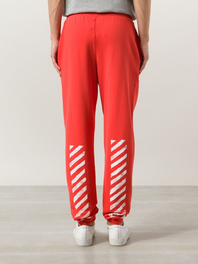 off white red track pants
