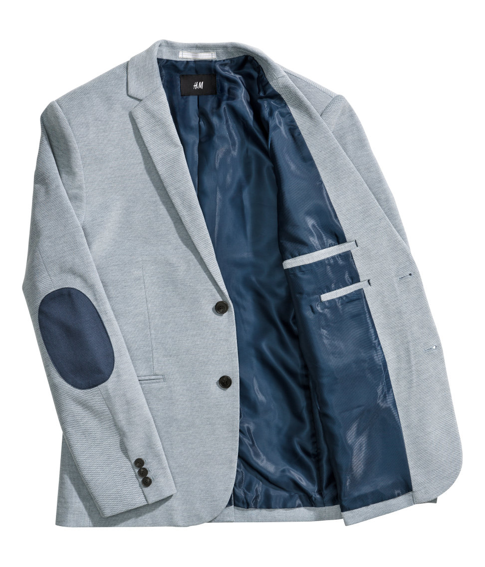 h&m light blue blazer