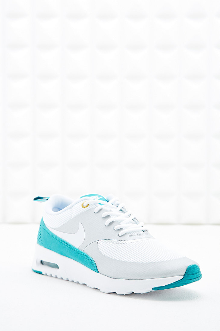 nike air max thea trainers in grey and teal