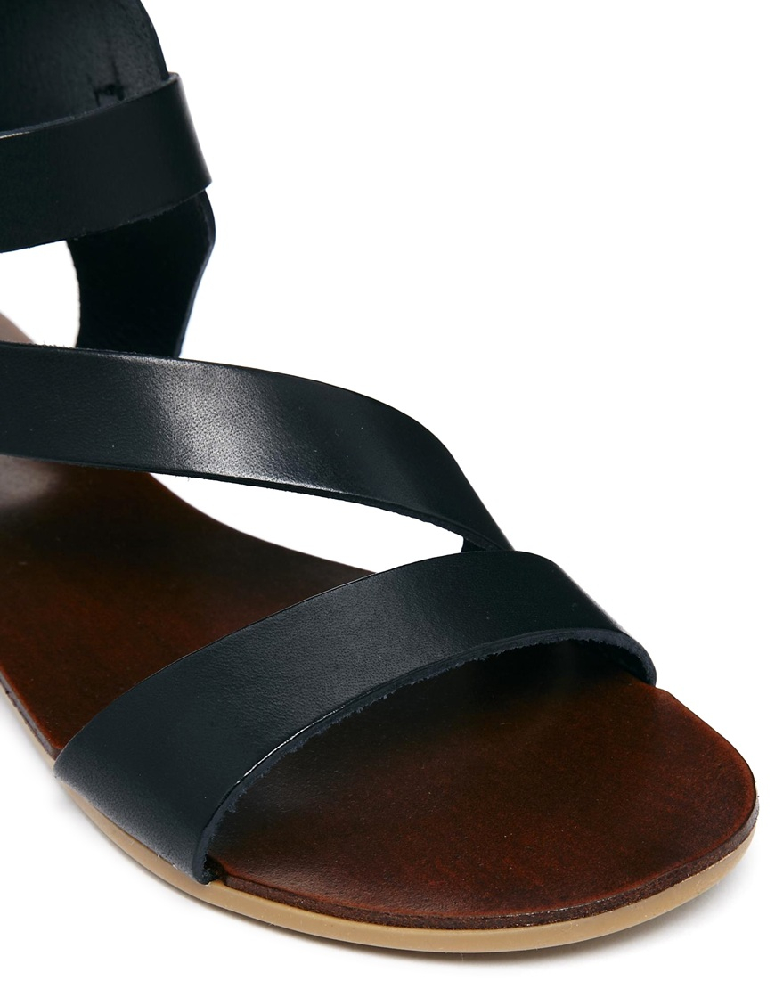 aldo black flat sandals