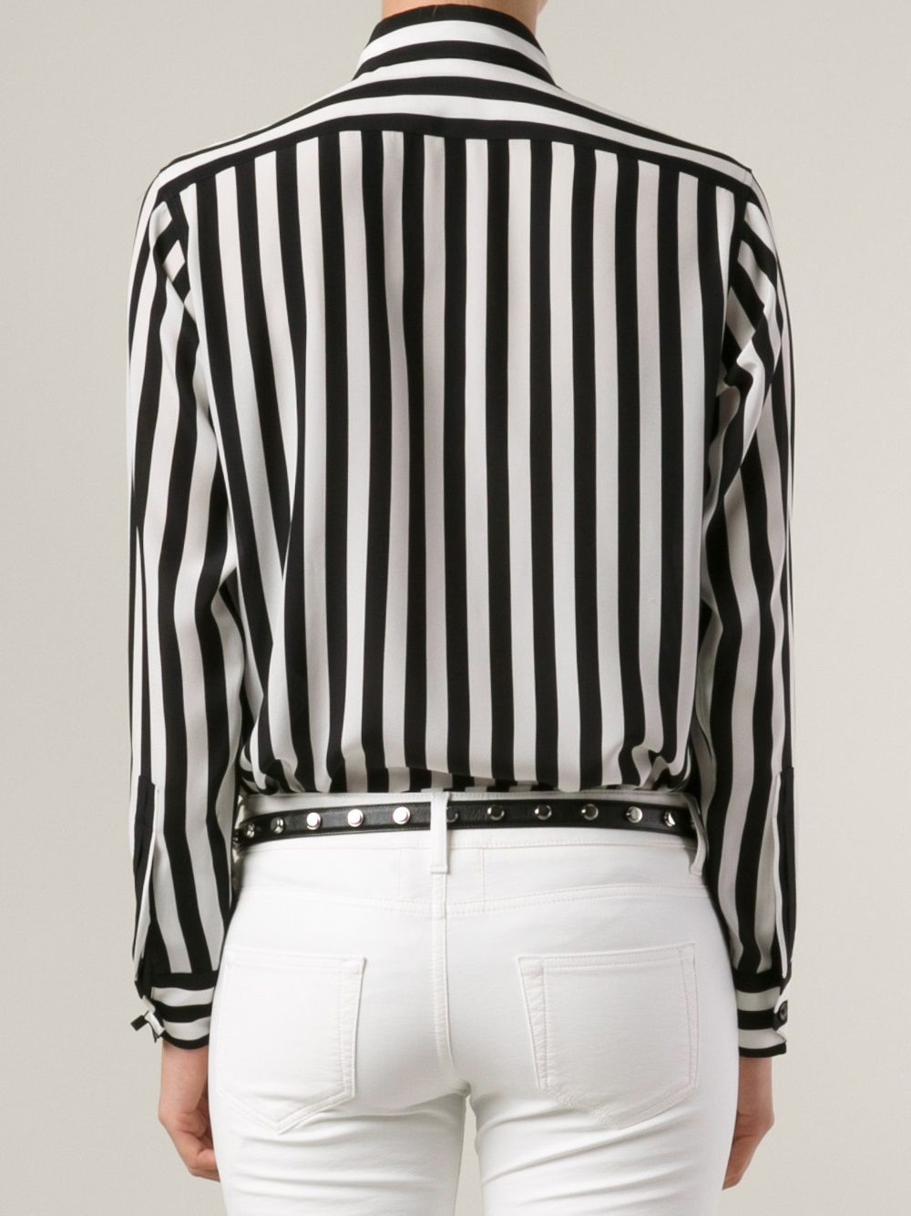 Saint Laurent Striped Shirt in Black - Lyst