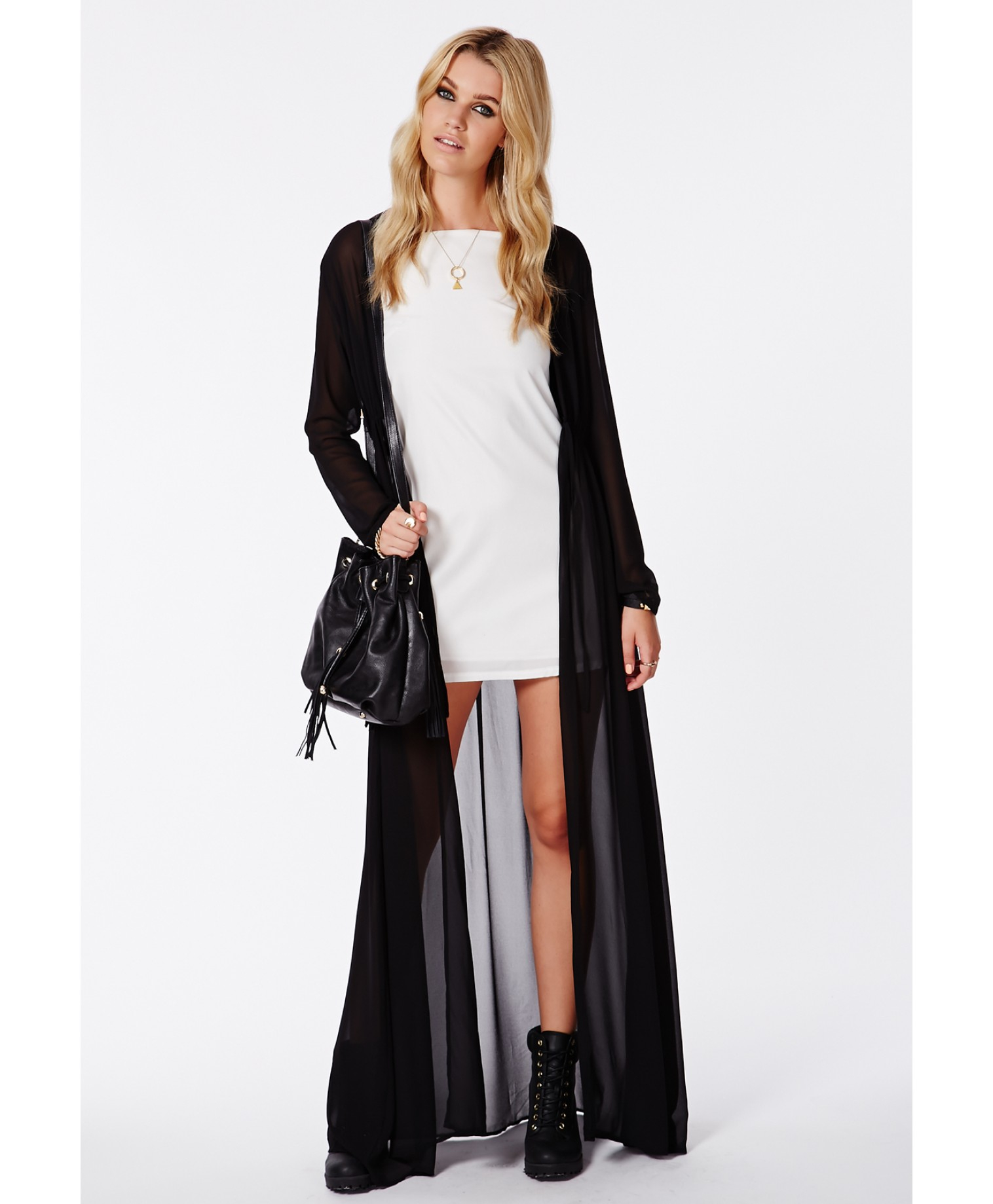black maxi kimono