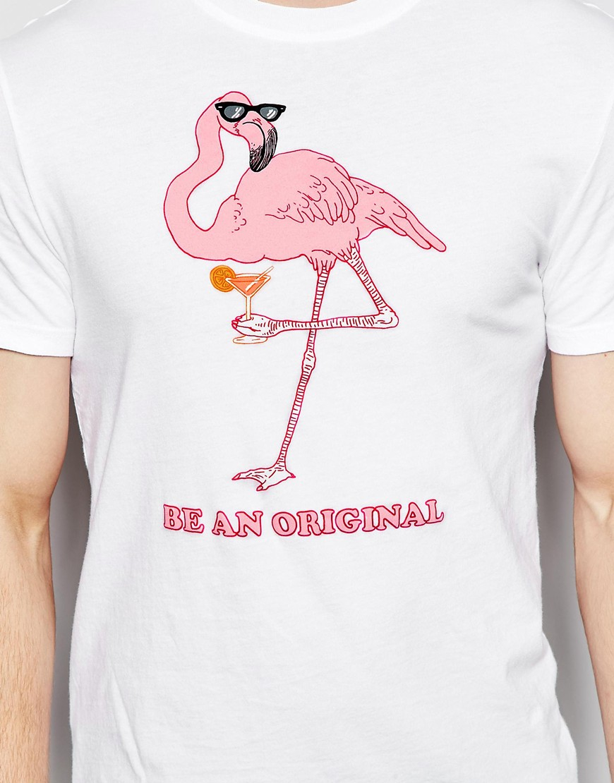 Original Penguin Flamingo T-shirt in White (Pink) for Men - Lyst