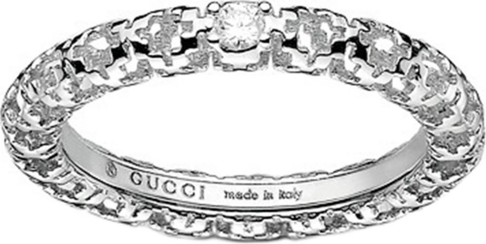 Gucci Diamantissima 18ct White-gold And Diamond Ring in Metallic | Lyst