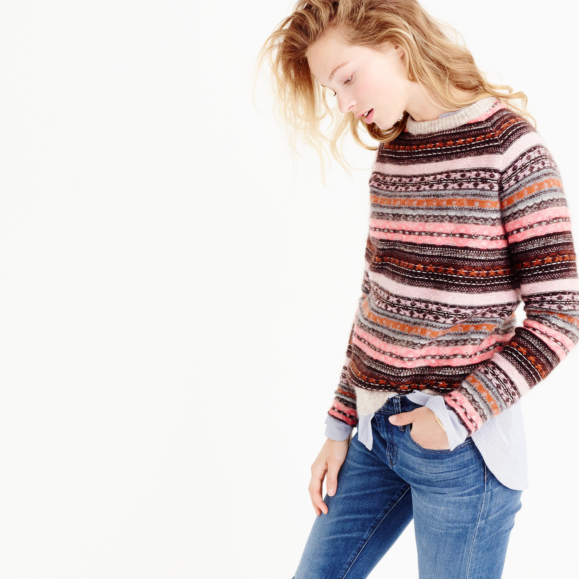 J.Crew Italian Cashmereblend Fair Isle Sweater Lyst