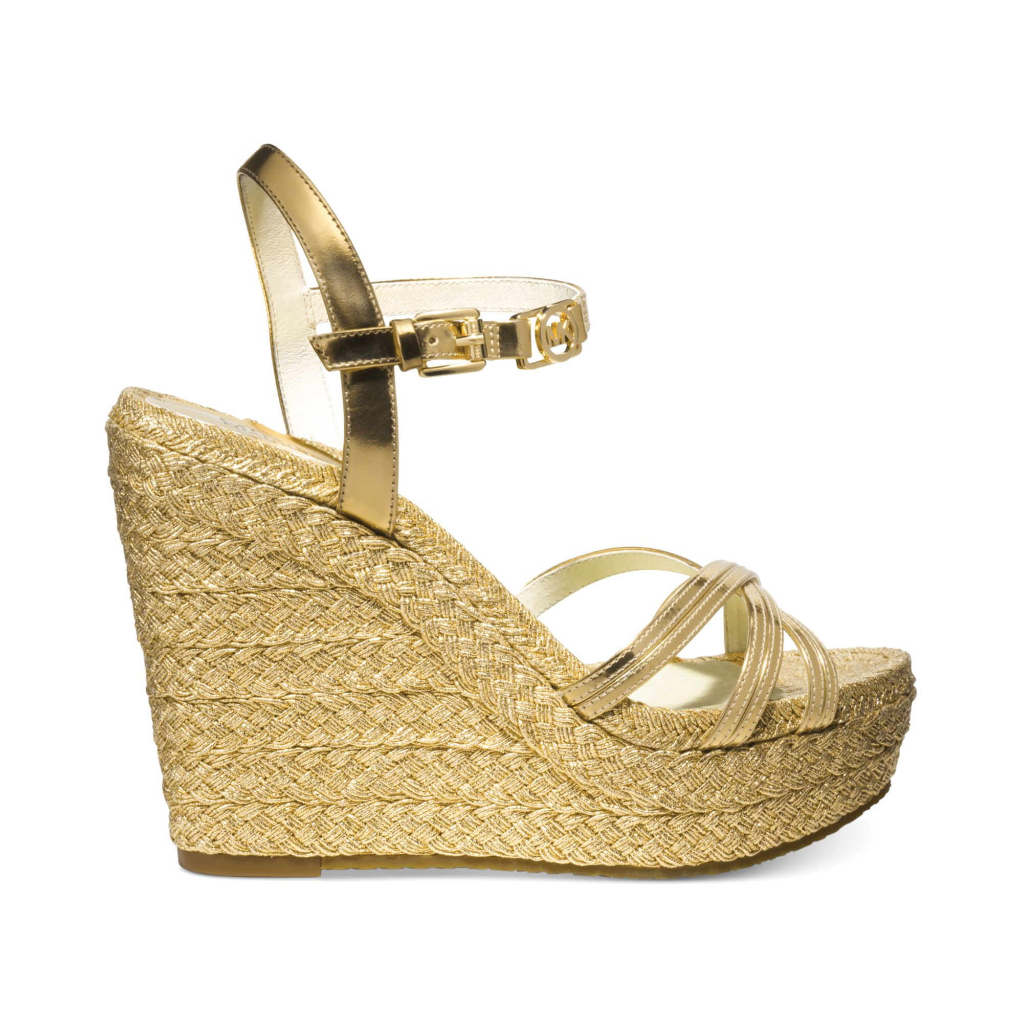 Michael Kors Michael Cicely Ankle Strap Platform Wedge Sandals in ...