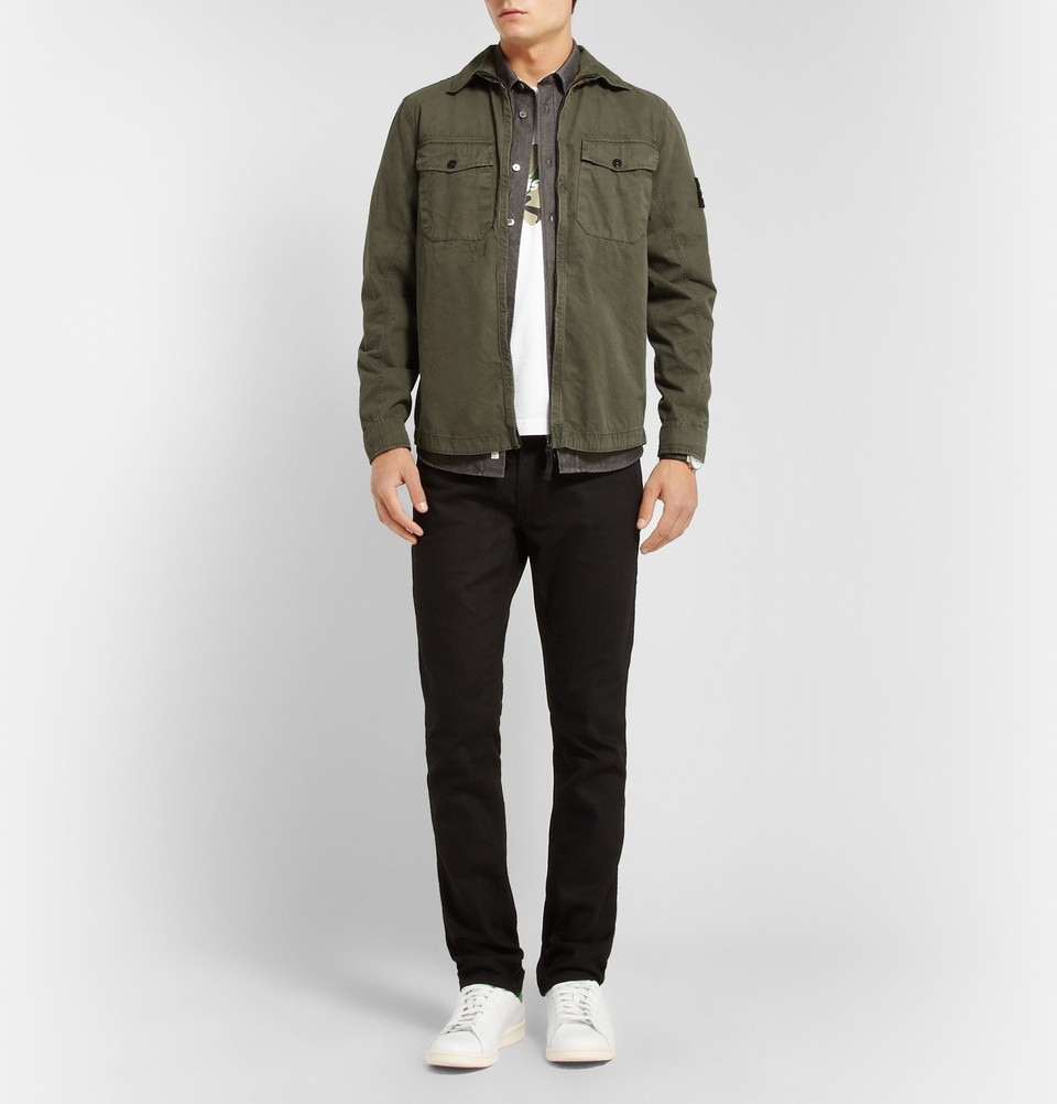 stone island washed canvas overshirt