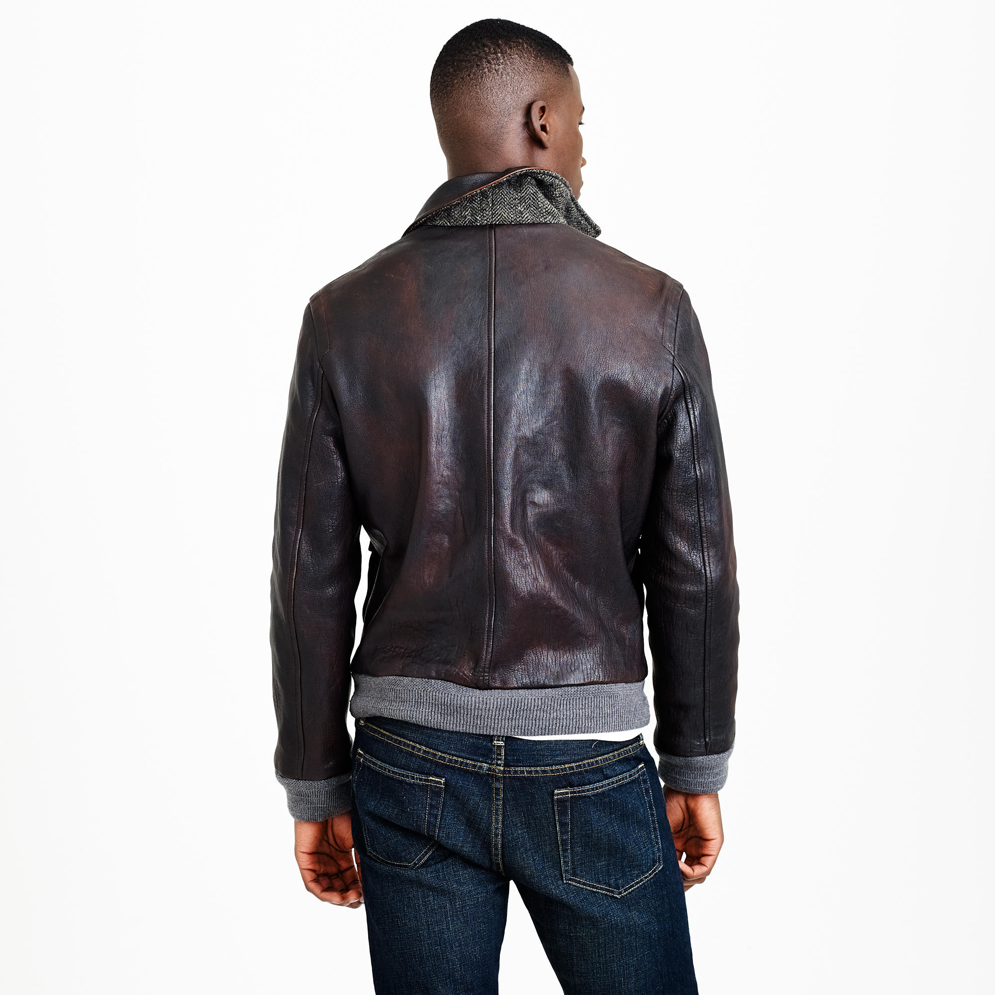j crew mens leather jacket