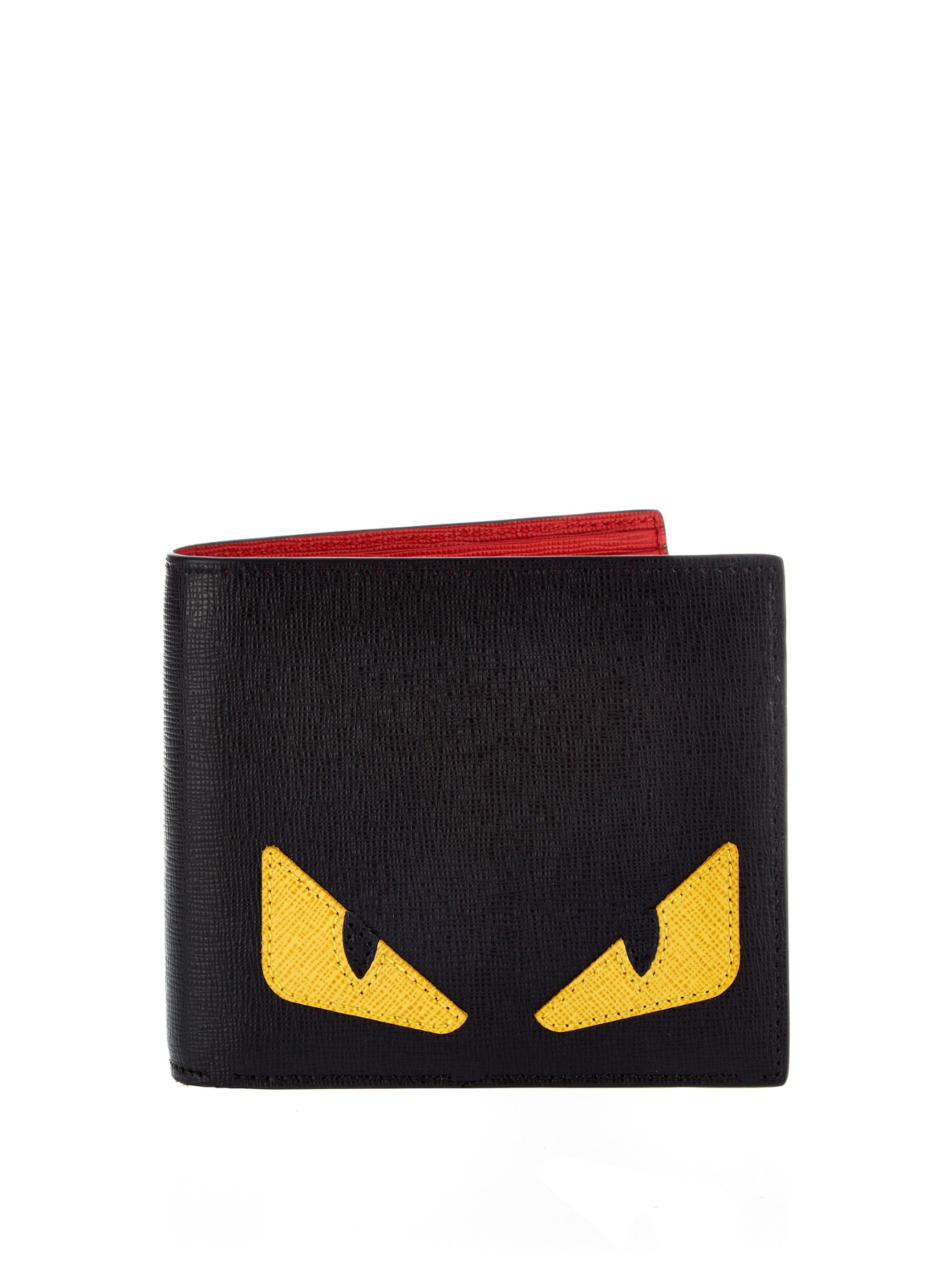 Fendi Bag Bugs Leather Bi-fold Wallet in Black for Men