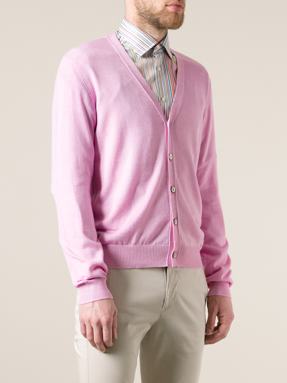 Etro Classic Cardigan in Pink & Purple (Pink) for Men Lyst