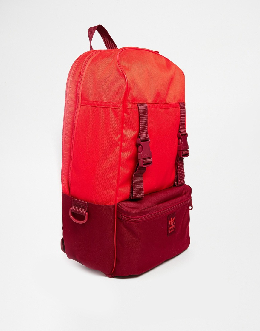 adidas Originals Backpack In Red Colour Block - Lyst
