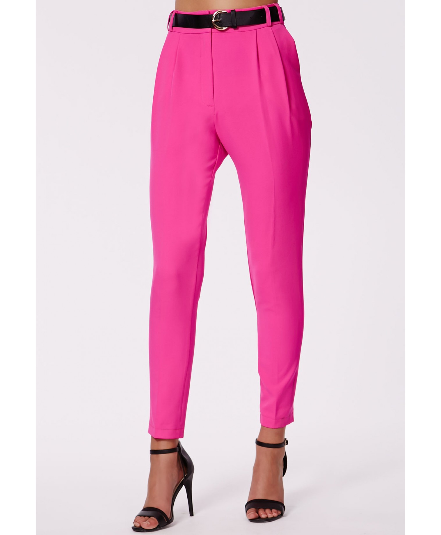 hot pink high waisted trousers