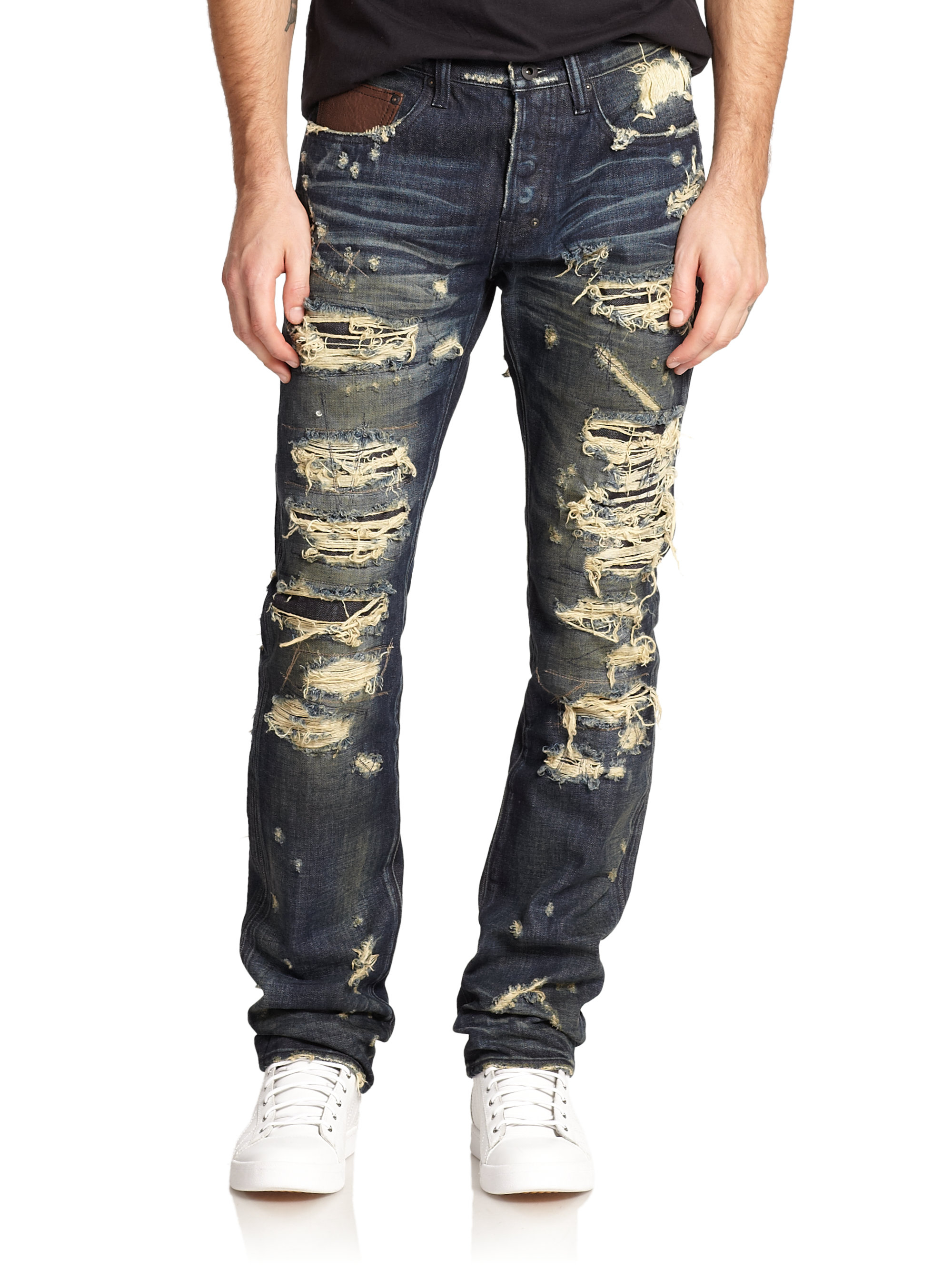 Lyst - Prps Demon Distressed Slim-fit Jeans in Blue for Men
