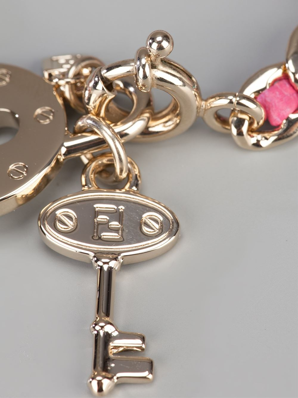 Fendi Lock and Key Bracelet in Metallic (Pink) - Lyst