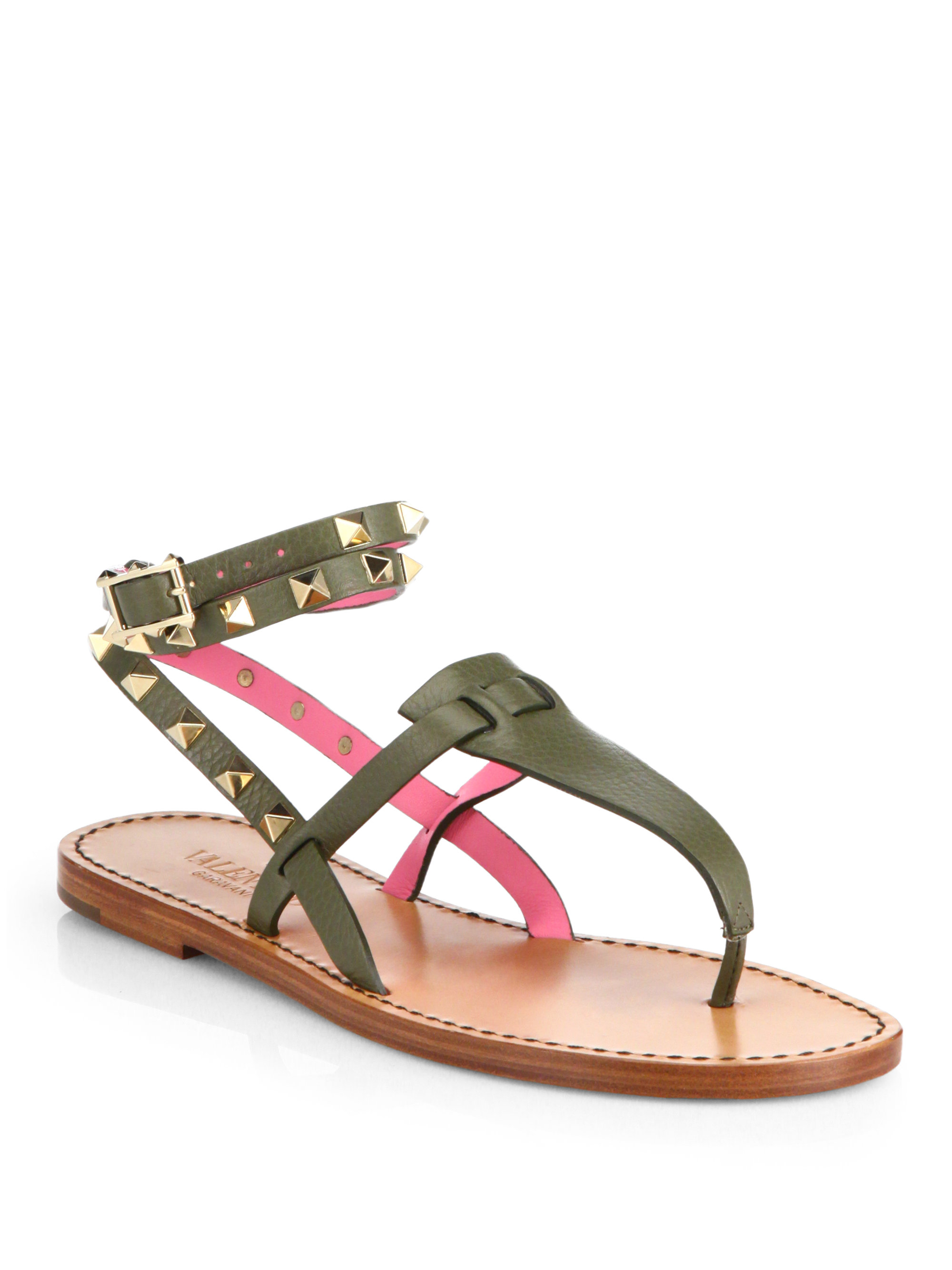 valentino green sandals