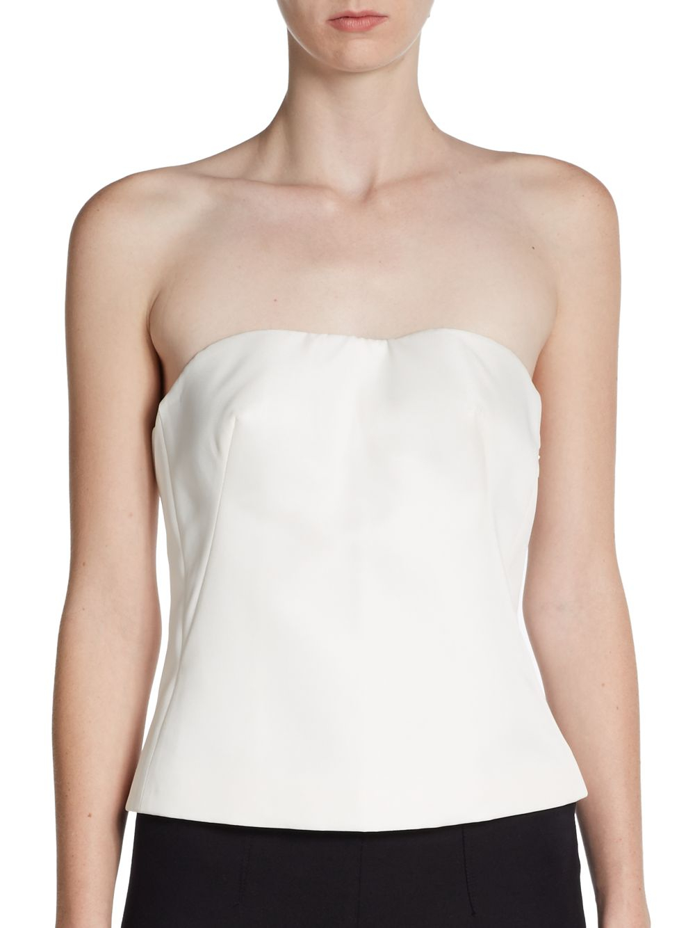 Dior Strapless Bustier Top in White - Lyst