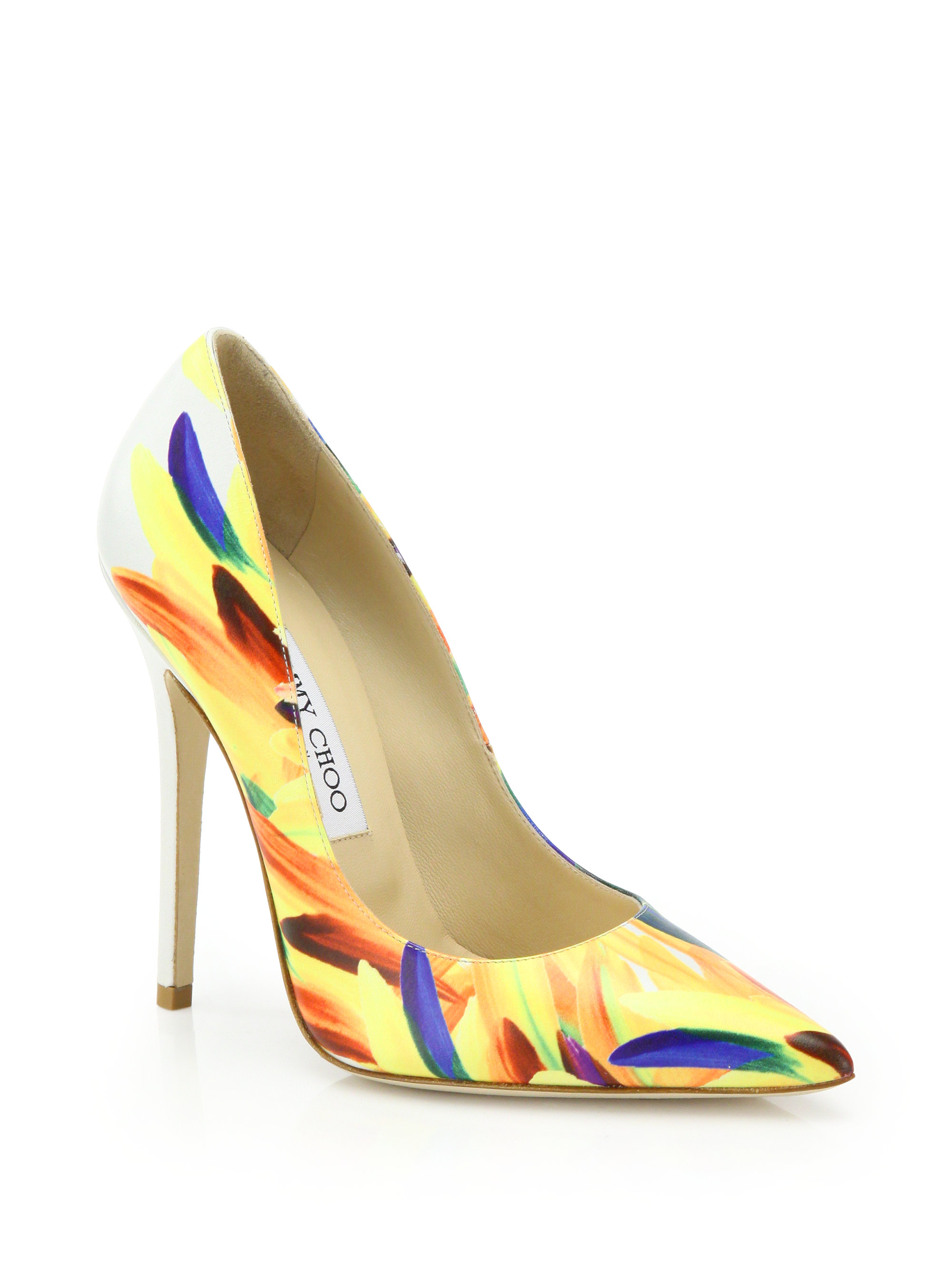 yellow multicolor heels