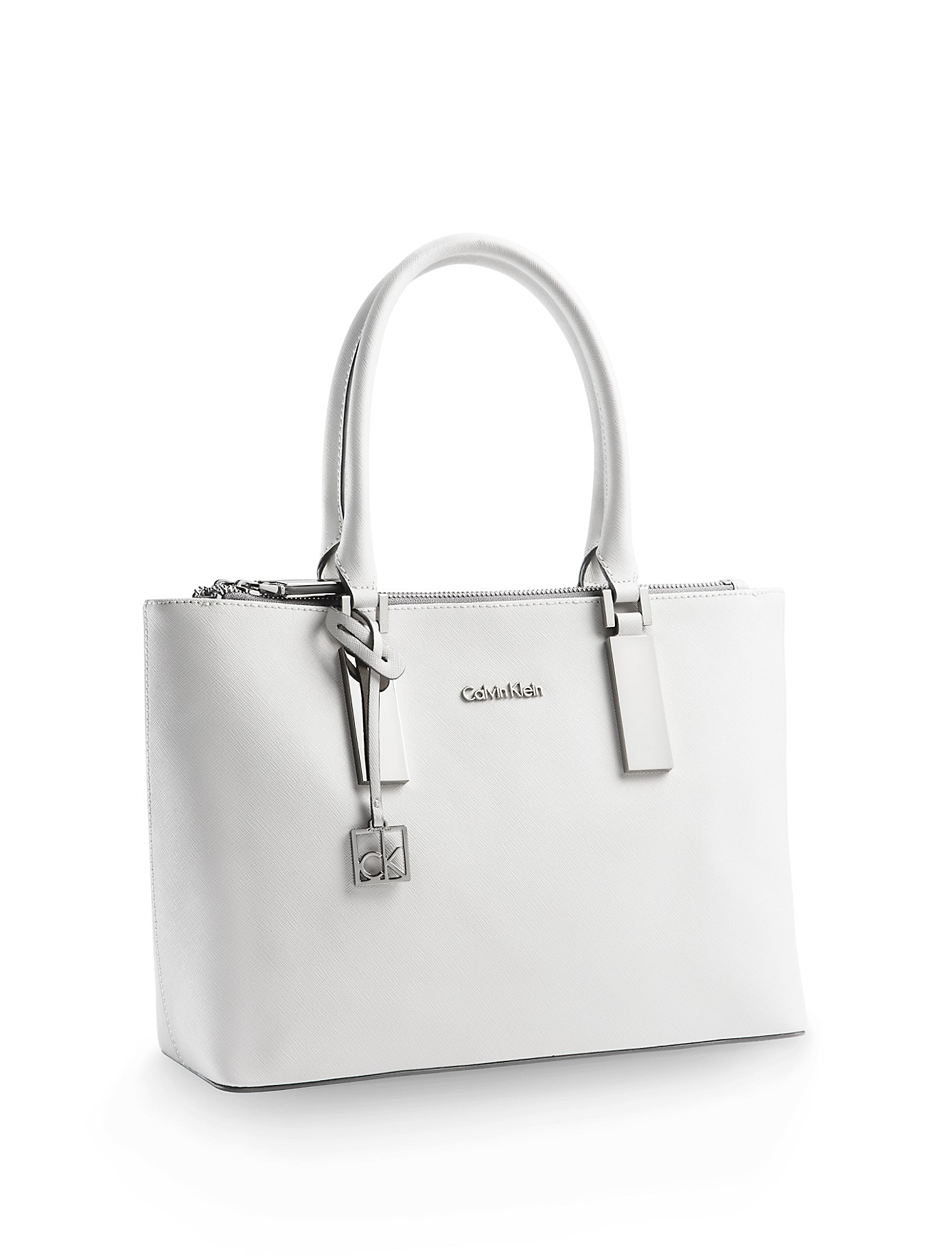 Lyst Calvin Klein White Label Scarlett Saffiano Leather Double Zip Gallery
