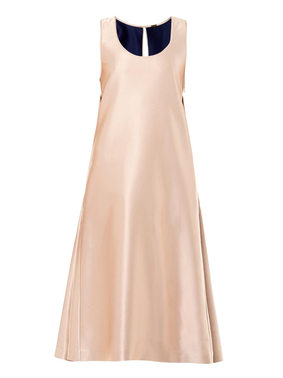 satin trapeze dress