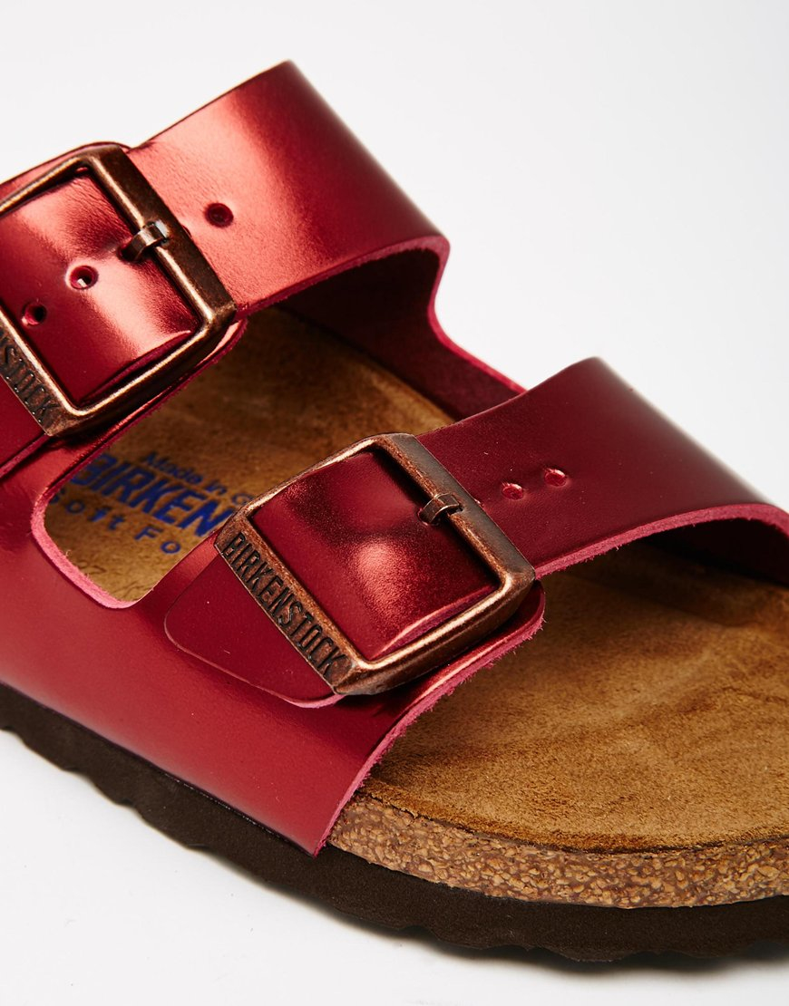 red metallic birkenstocks