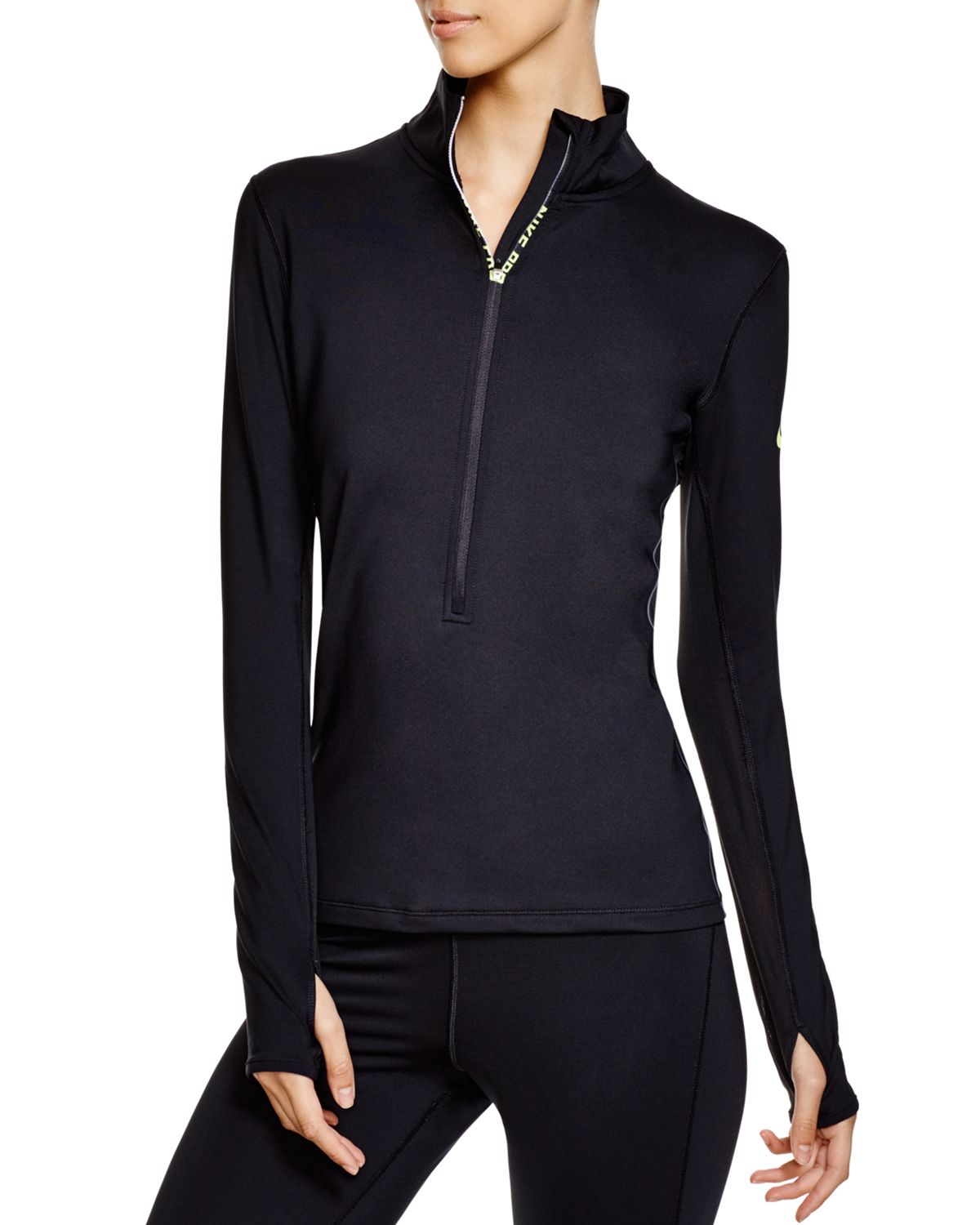 Nike Pro Hyperwarm Max Half-zip Jacket in Black | Lyst