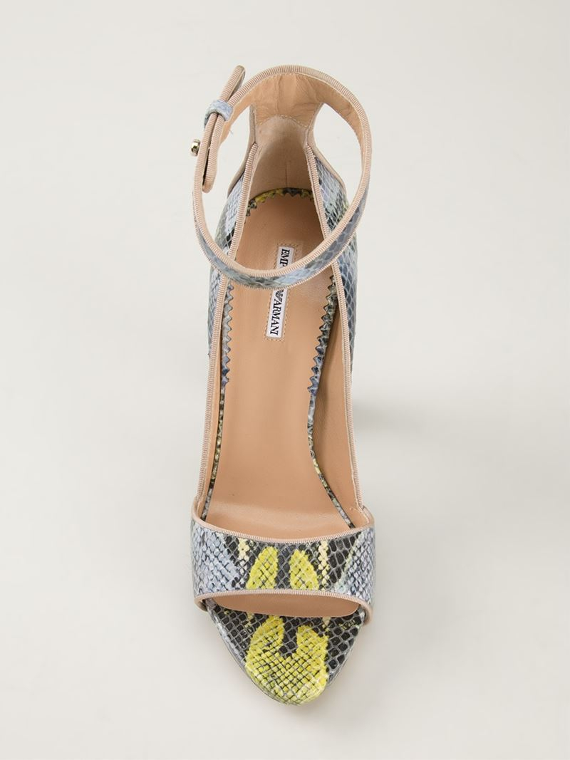 blue snakeskin heels