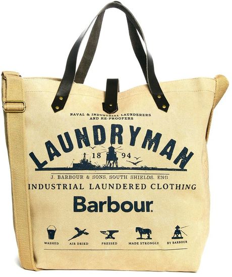 Barbour Laundryman Tote Bag in Beige for Men (Stone) | Lyst