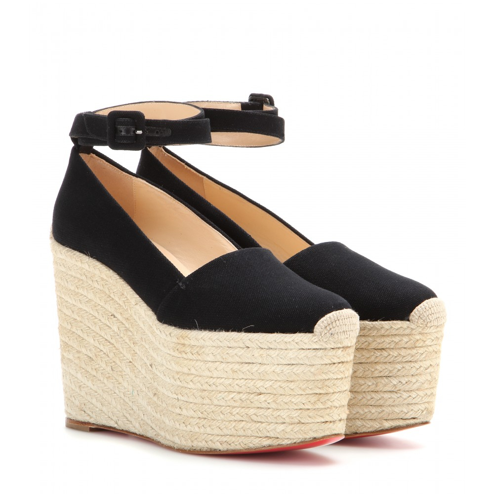 Christian louboutin Dehia Platform Espadrilles in Black | Lyst