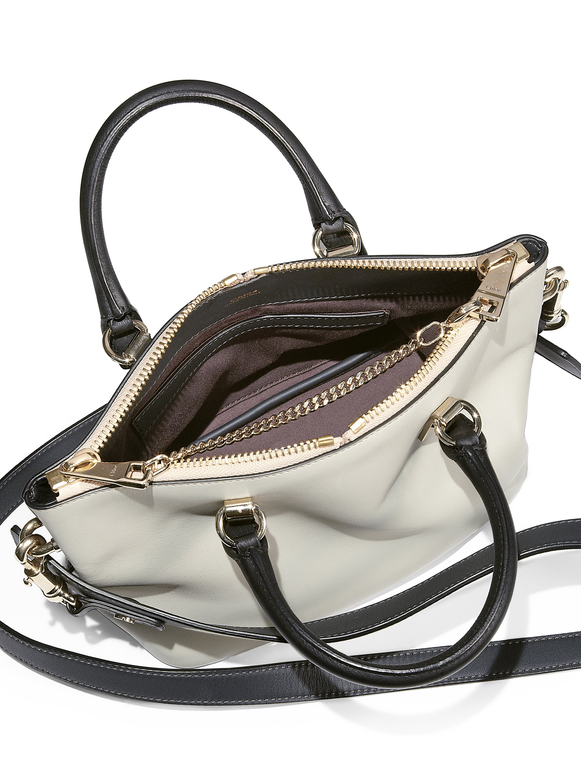 chloe red handbag - Chlo Baylee Mini Bicolor Shoulder Bag in Beige (MARSHMALLOW) | Lyst