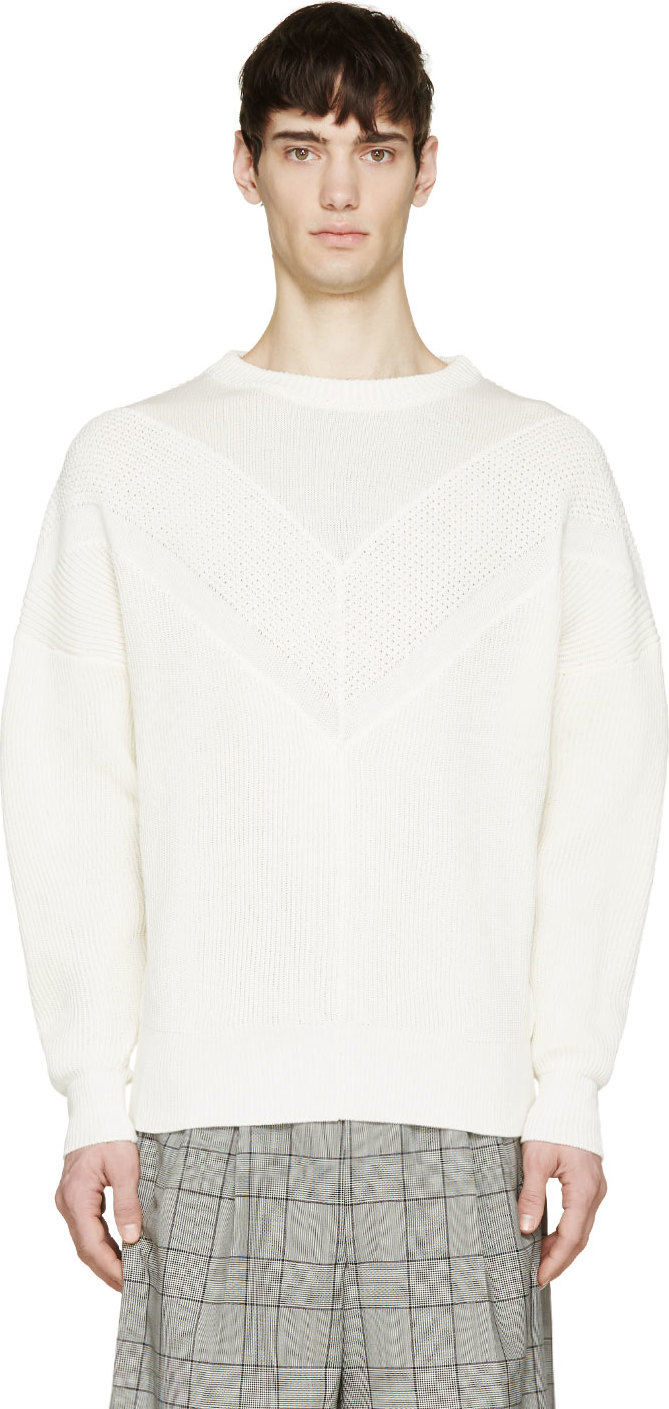 Lyst - Undecorated Man Off_white Multi_knit Sweater in White for Men