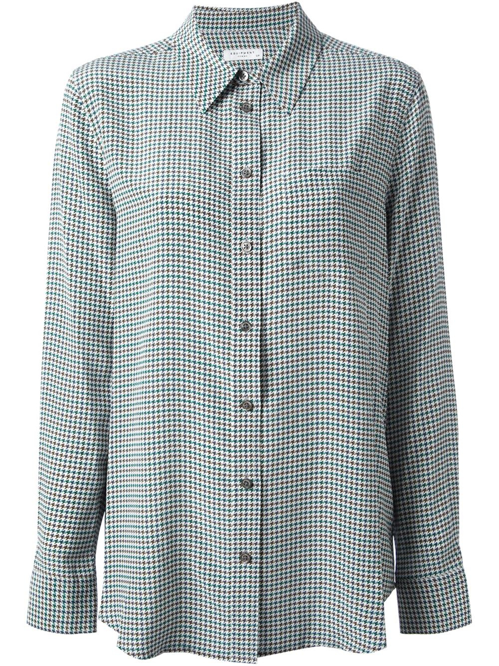 Houndstooth Pattern Shirt | equipment houndstooth pattern shirt in green lyst Houndstooth Pattern Shirt | equipment houndstooth pattern shirt in green lyst