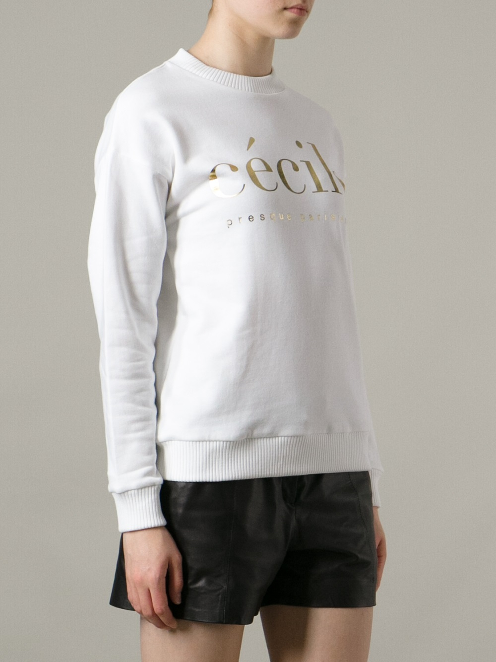 Lyst - Être cécile Brand Print Sweatshirt in White