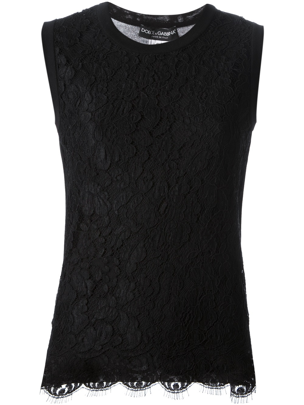 Lyst Dolce & gabbana Lace Tank Top in Black