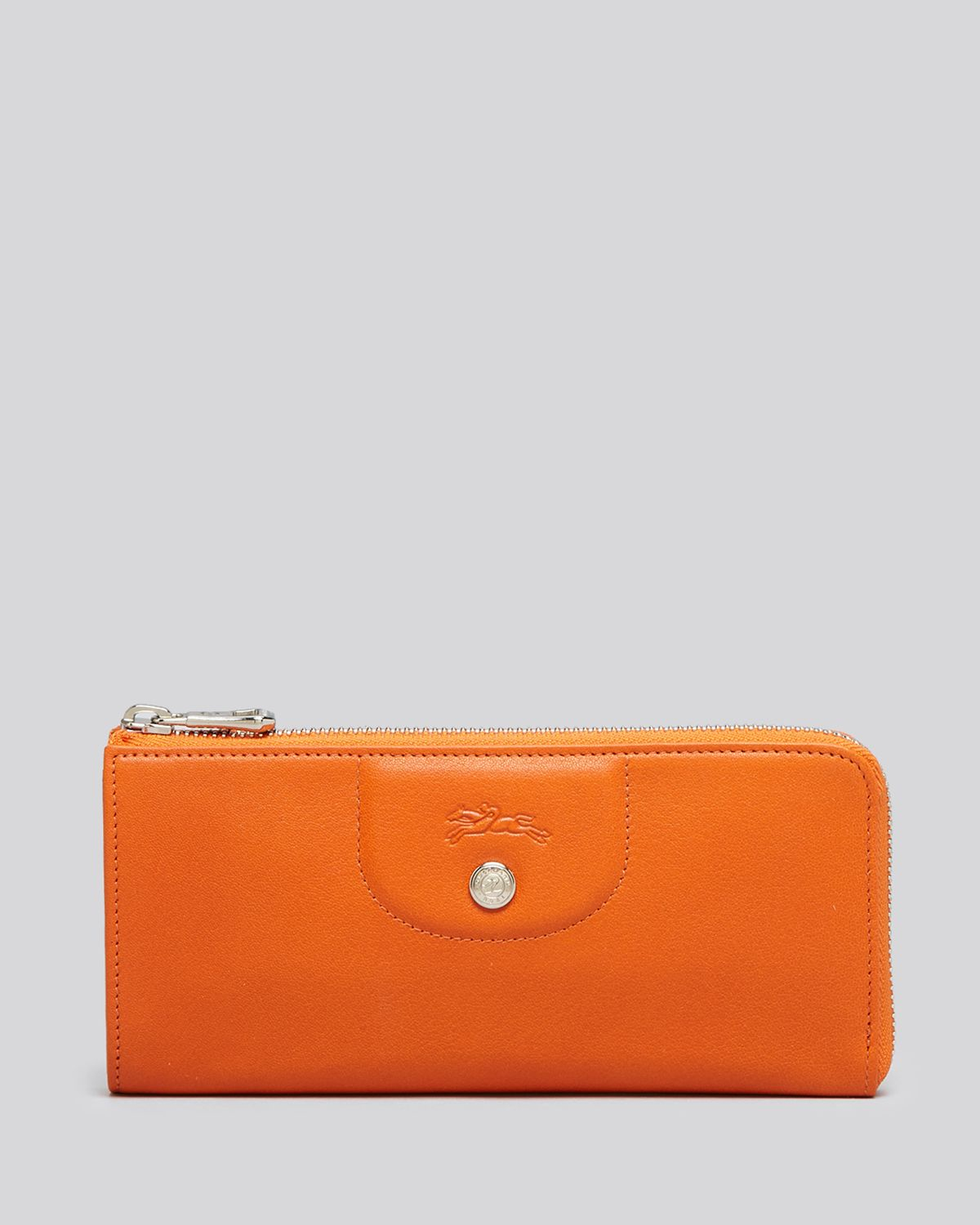 Longchamp Wallet Le Pliage Cuir Zip Around Continental in Orange Lyst