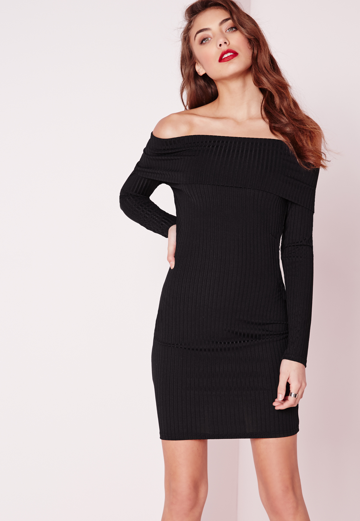 Bardot ribbed dress Clearance