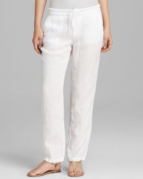 James Perse Pants - Linen Chino in White | Lyst