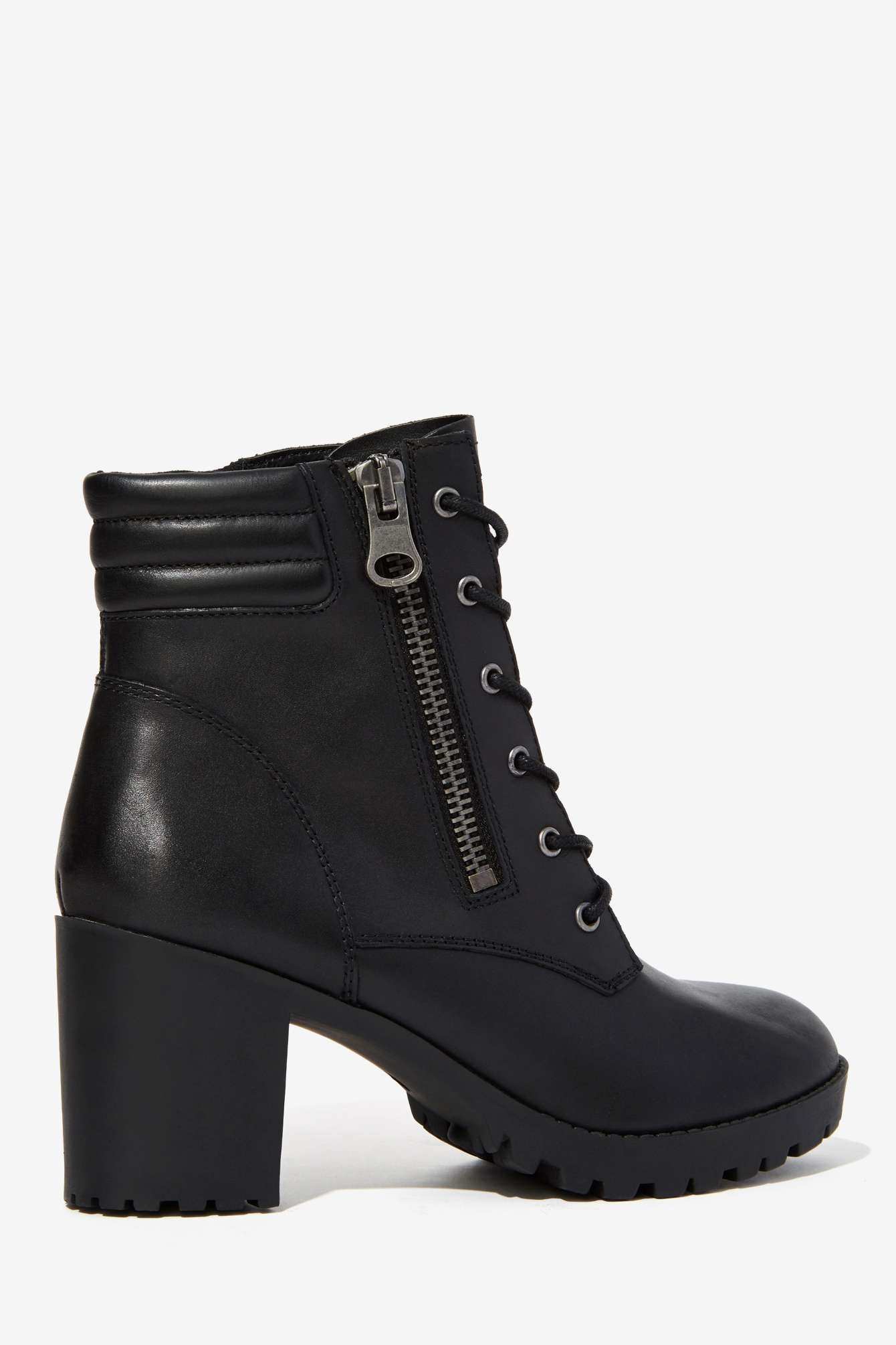 Discurso salado Menos Steve Madden Noodles Leather Boot in Black | Lyst