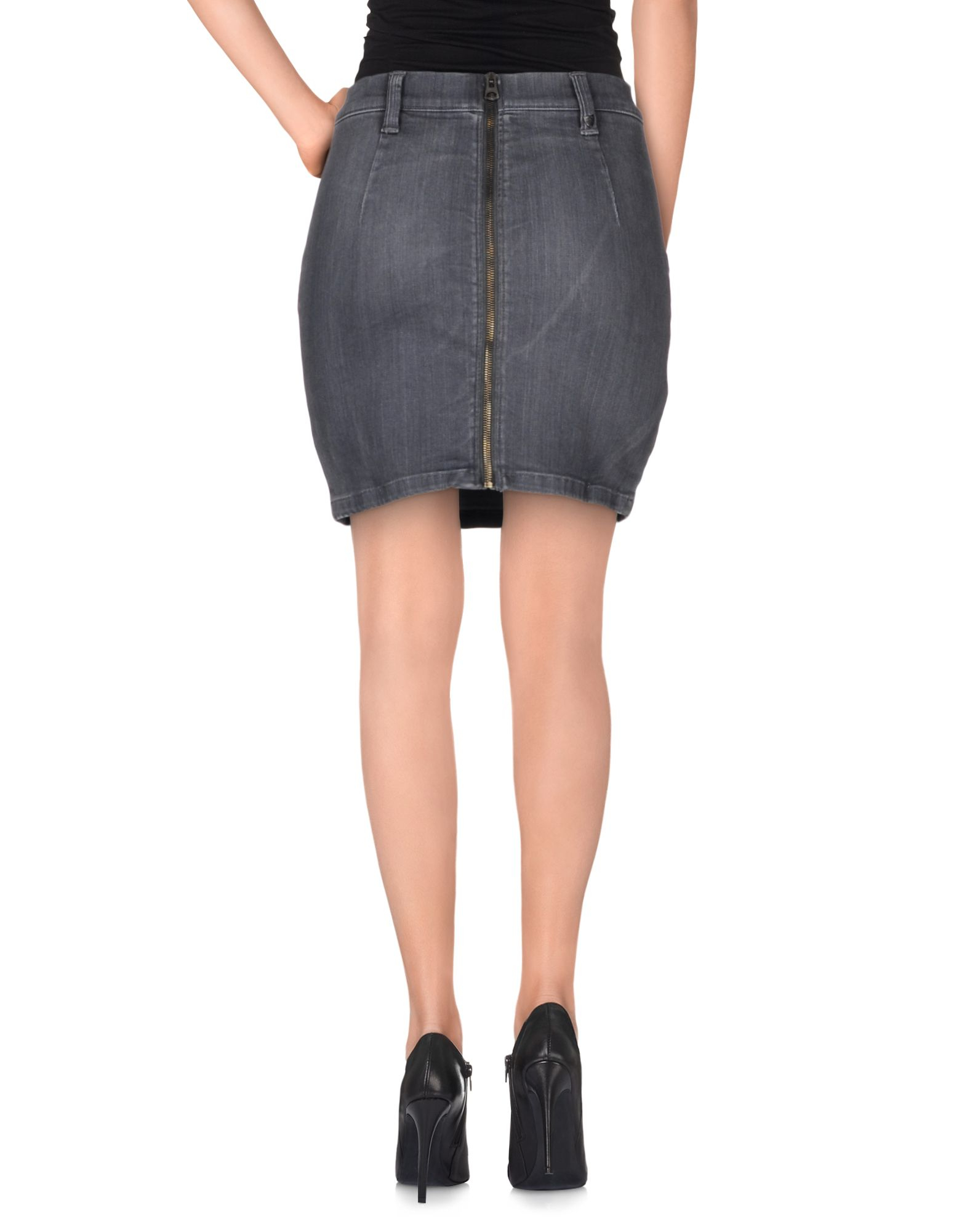 Lyst Htc Denim Skirt in Gray