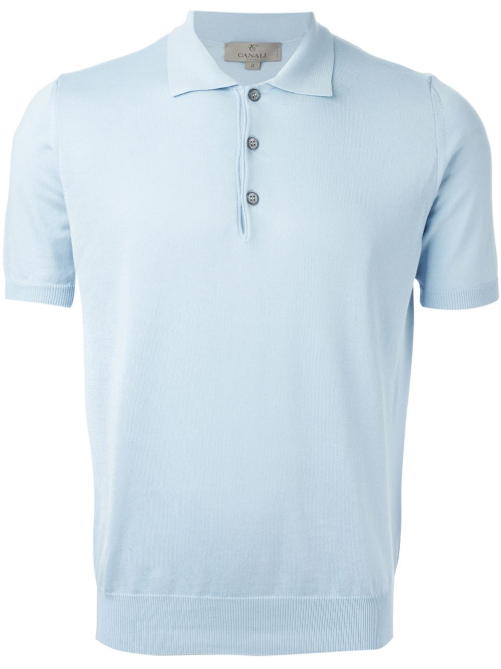 Canali Knitted Polo Shirt in Blue for Men - Lyst