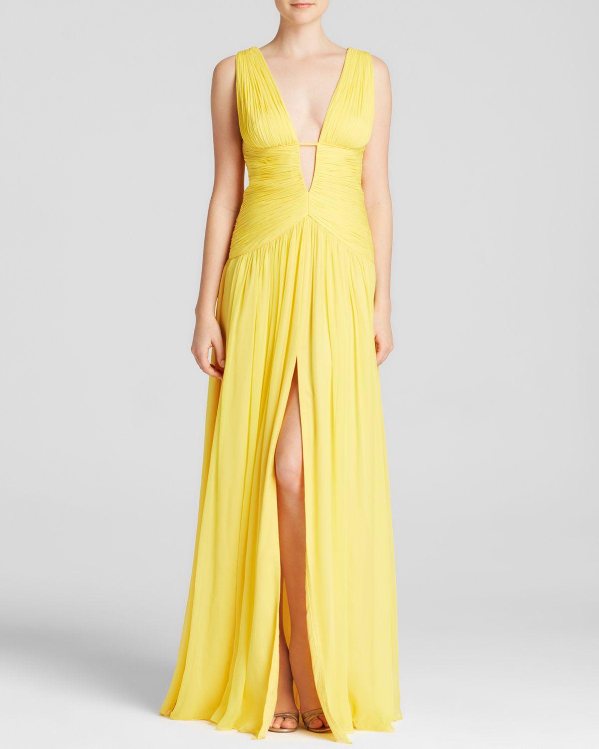 JILL Jill Stuart Gown Sleeveless Deep Vneck Chiffon in