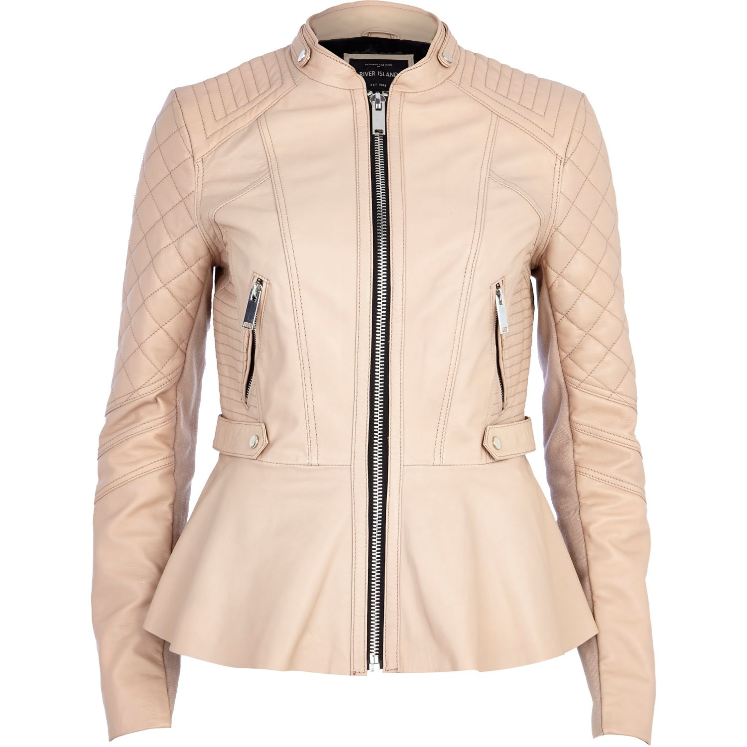 leather peplum blazer