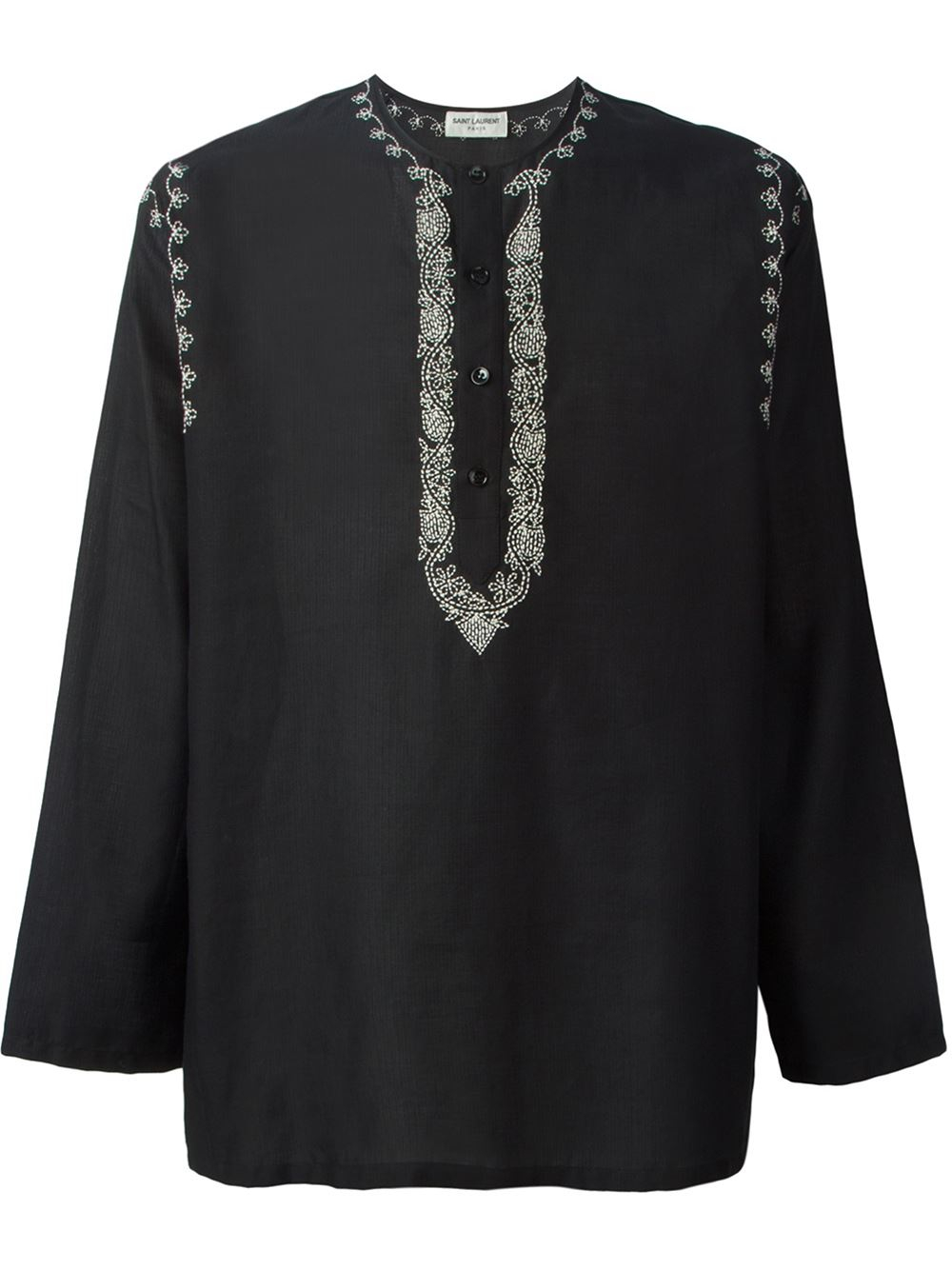 embroidered black tunic