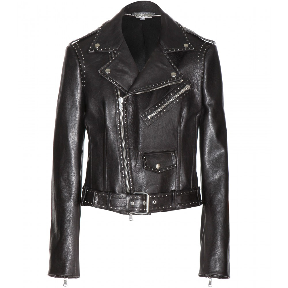 Lyst - Alexander mcqueen Studded Leather Biker Jacket in Black