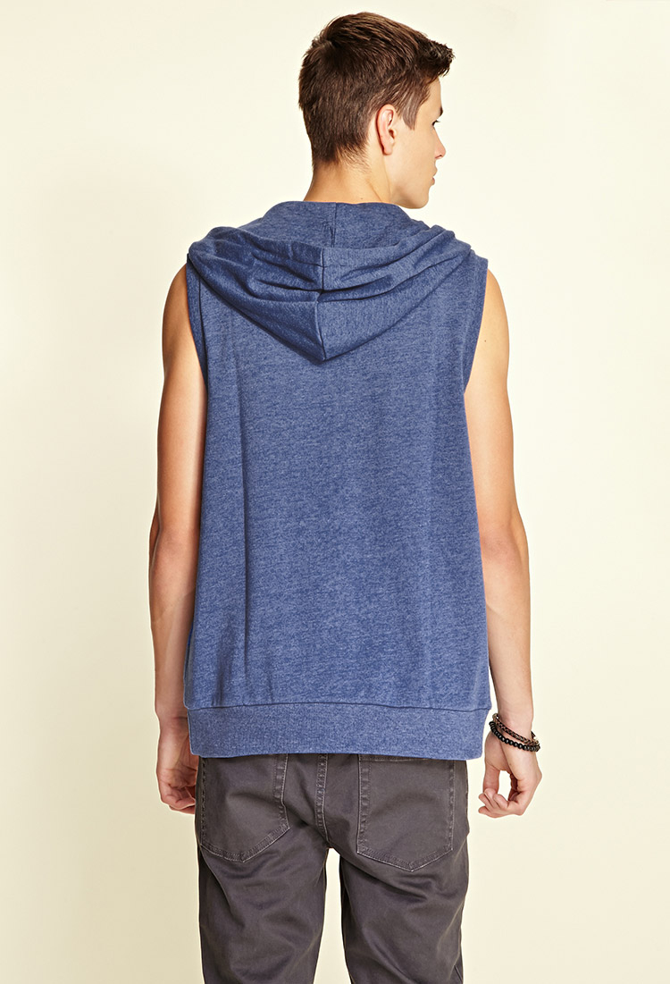 Forever 21 Sleeveless Hoodie in Blue for Men Lyst