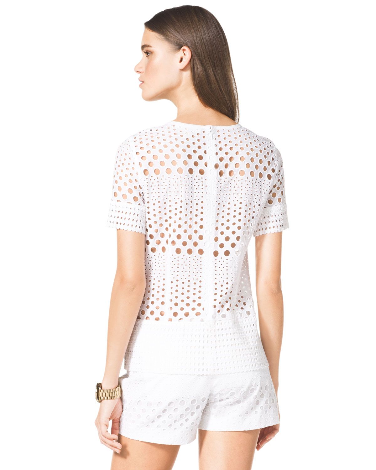 michael kors eyelet top