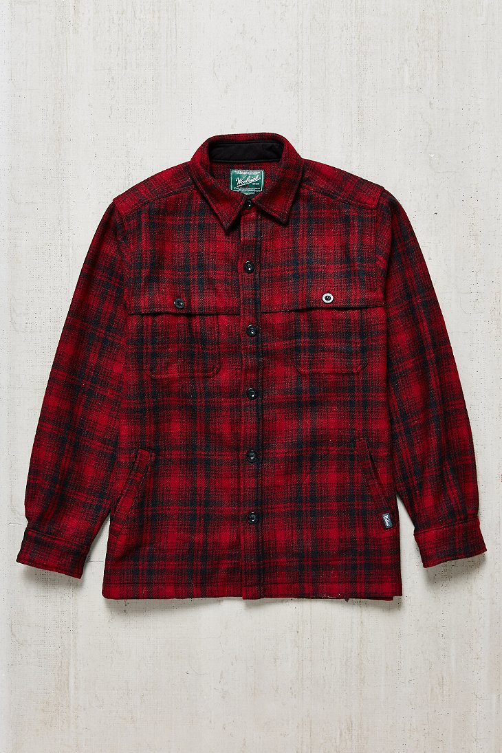 Woolrich Wool Stag Shirt Jacket in Red 