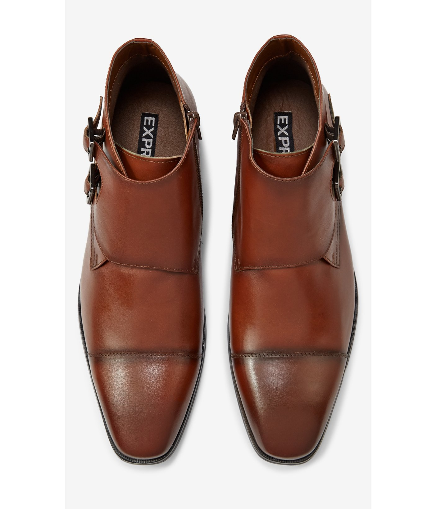 Lyst Express  Leather Monk Strap Dress Shoe  in Brown for Men