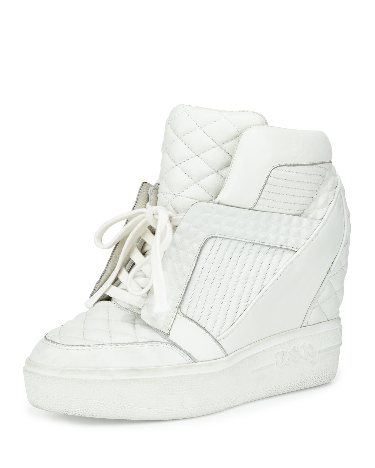 white high top wedge sneakers