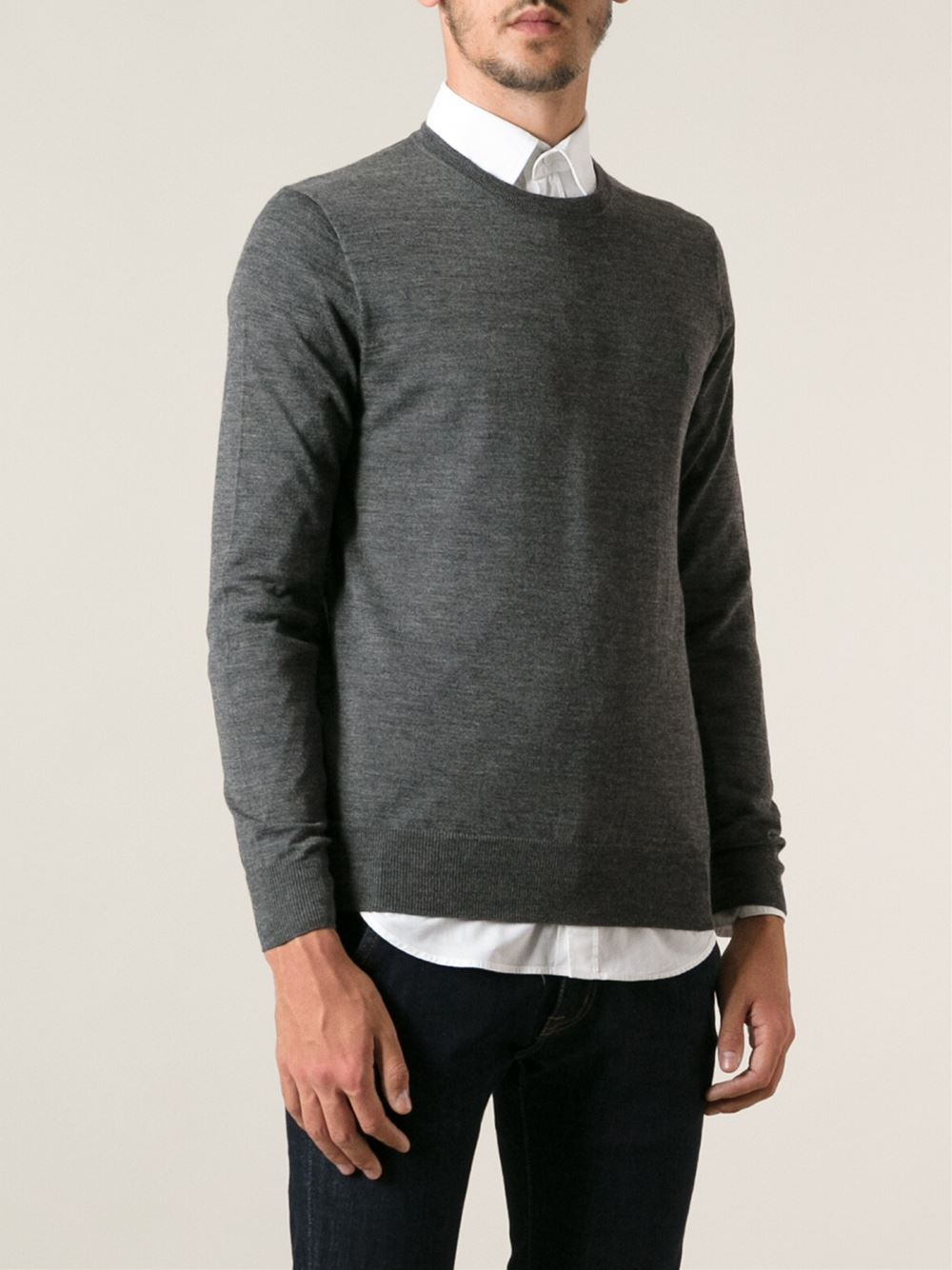 slim crew neck sweater
