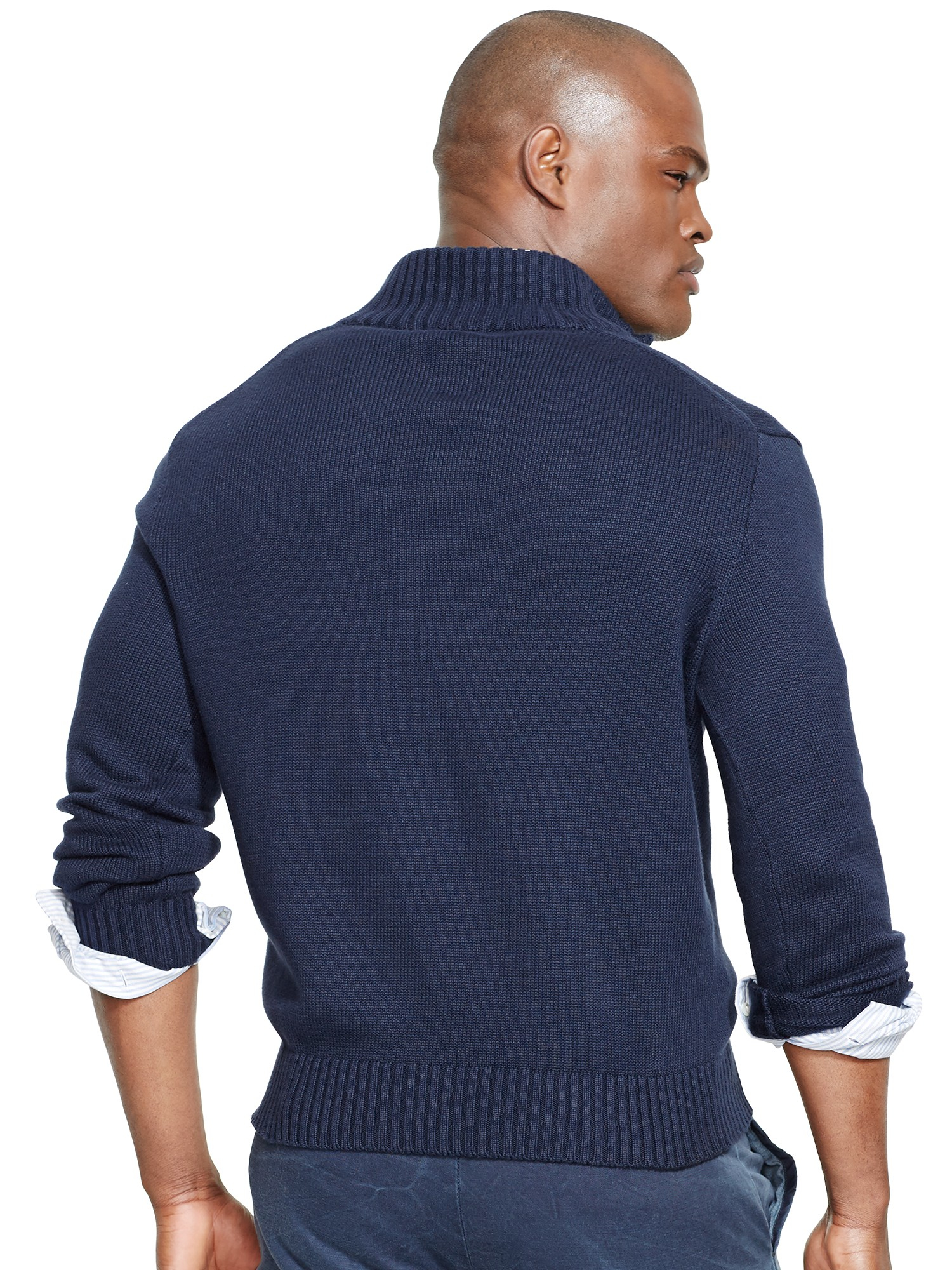 Polo Ralph Lauren Half Zip Cotton Jumper in Blue for Men Lyst